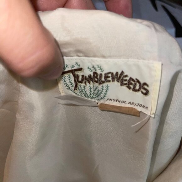 Tumbleweeds True Vintage Prairie Maxi Skirt Size Medium Tan Cream Floral Lace - Picture 11 of 11